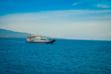 BALI, INDONESIA - APRIL 05, 2017: Ferry in Banyuwangi Gilimanuk in Ubud, Bali Indonesiaのeditorial素材