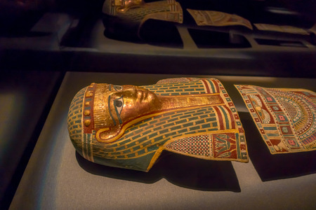 HOUSTON, USA - JANUARY 12, 2017: Close up of the a structure of the Ancient Egypt in National Museum of Natural Science in Orlando Houston in USAのeditorial素材