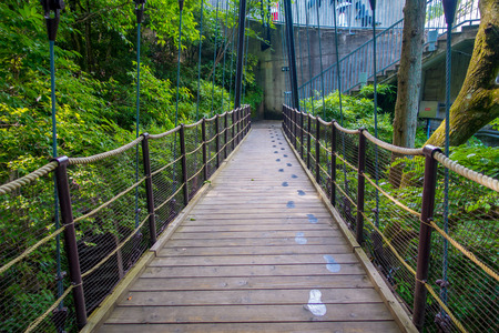 HAKONE, JAPAN - JULY 02, 2017: Beautiful bridge at Hakone open air museum in Japanのeditorial素材
