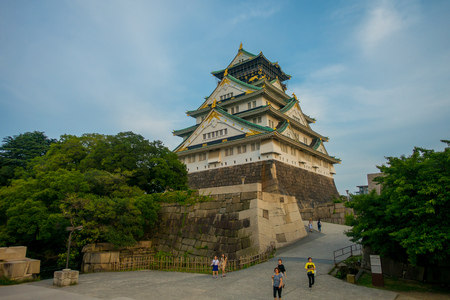 OSAKA, JAPAN - JULY 18, 2017: Osaka Castle in Osaka, Japan. The castle is one of Japans most famous landmarksのeditorial素材