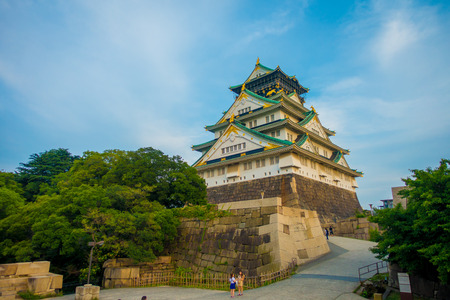OSAKA, JAPAN - JULY 18, 2017: Osaka Castle in Osaka, Japan. The castle is one of Japans most famous landmarksのeditorial素材