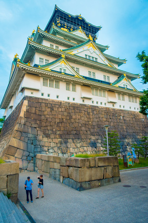 OSAKA, JAPAN - JULY 18, 2017: Osaka Castle in Osaka, Japan. The castle is one of Japans most famous landmarksのeditorial素材