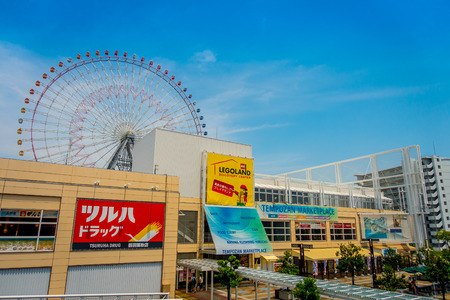 OSAKA, JAPAN - JULY 18, 2017: Close up frame trust of Tempozan Ferris Wheel in Osaka, Japan. It is located in Tempozan Harbor Village, next to Osaka Aquarium Kaiyukanのeditorial素材