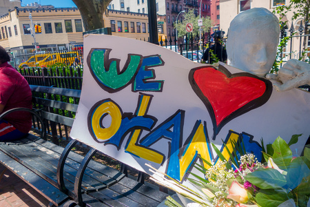 ORLANDO, USA - MAY 05, 2017: Place where Omar Mateen, killed 49 people and wounded 53 others in a terrorist attack hate crime in a gay nightclub in Orlando, Florida, United Statesのeditorial素材