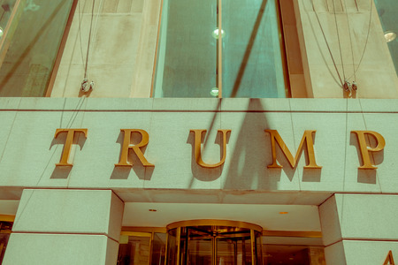NEW YORK, USA - MAY 05, 2017: The Trump Building on Wall Street. In 1995 President Donald Trump bought the building that is now known as The Trump Building.のeditorial素材