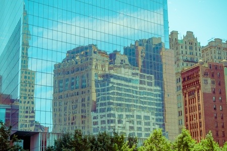 NEW YORK, USA - MAY 05, 2017: One World Trade Center, view from street level located in New York City Usaのeditorial素材