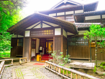 KYOTO, JAPAN - JULY 05, 2017: Enter of a typical stylized japanesse house in Kyotoのeditorial素材