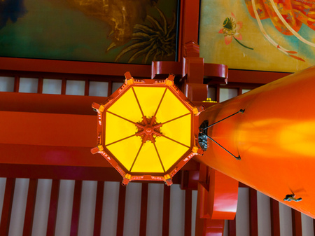 HAKONE, JAPAN JUNE 28 - 2017: Beautiful view from below of the lamp located in Hakoneのeditorial素材