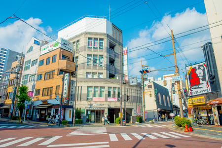 Nara, Japan - July 26, 2017: Unidentified people walking at the streets and visit a shopping area in Nara, Japan. Nara is a former capital city of Japan. Nowadays its a big city inhabited by 368,636 peopleのeditorial素材
