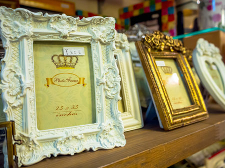 Kawagoe, Japan - May 14, 2017: Close up of a foto frame inside of a store in Kawagoe, Japan