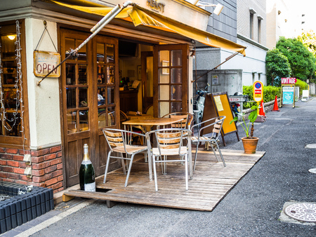 TOKYO, JAPAN JUNE 28 - 2017: Outdoor view of a restaurant at Komachi-dori Street, in Kamakura in Tokyo Japanのeditorial素材
