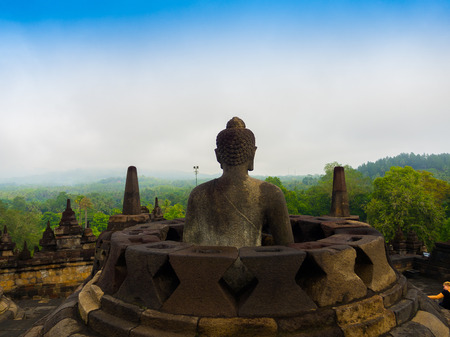 The 9th-century Mahayana Buddhist temple Borobudur, Magelang Regency, near Yogyakarta, Java Island, Indonesiaの写真素材