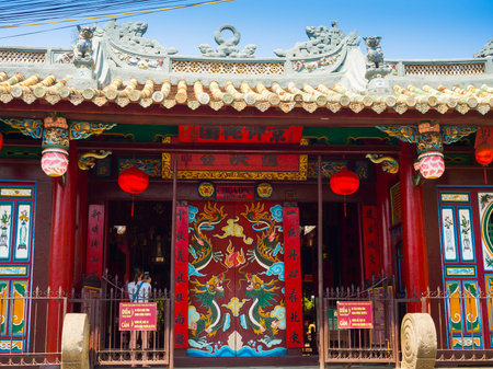 HOIAN, VIETNAM, SEPTEMBER, 04 2017: Beautiful view of the temple at hoian, in Vietnamのeditorial素材