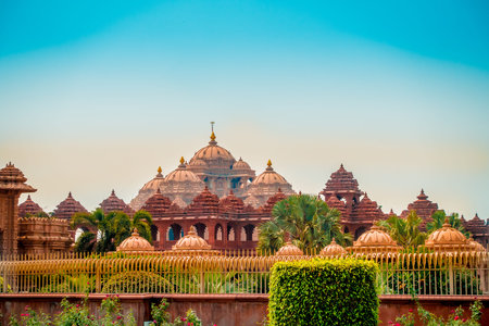 Jaipur, India - September 19, 2017: Beautiful view of Akshardham Temple in New Delhi, India....