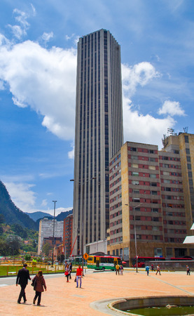 BOGOTA, COLOMBIA - OCTOBER, 22, 2017: Colpatria Tower Building in Downtown in Bogota, Colombiaのeditorial素材