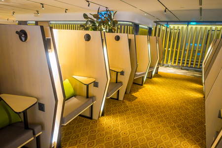 SINGAPORE, SINGAPORE - JANUARY 30, 2018: Close up of informative sign of smoking area at the interior of Changi Airportのeditorial素材