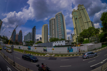 SINGAPORE, SINGAPORE - JANUARY 30. 2018: Outdoor view of public residential condominium building...