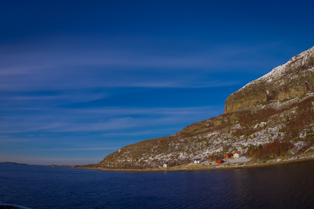 Winter views from Hurtigruten voyage, Northern Norwayの写真素材