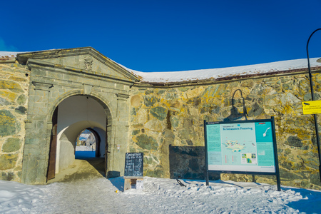 TRONDHEIM, NORWAY - APRIL 09, 2018: Outdoor view of the Armoury at the Archbishop Palace Museum in Trondheimのeditorial素材