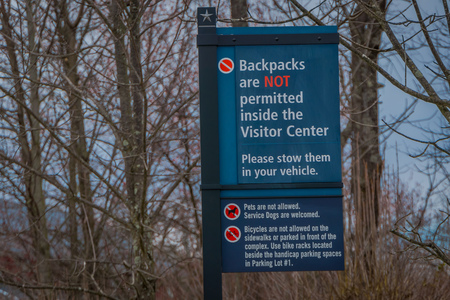 LANCASTER, USA - APRIL, 18, 2018: Outdoor view of informative sign located at the enter of Gettysburg national park museum in downtown Lancasterのeditorial素材
