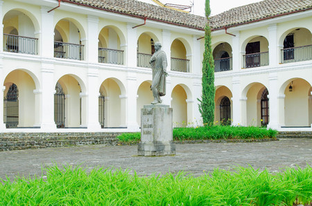 POPAYAN, COLOMBIA - FEBRUARY 06, 2018: The Guillermo Valencia National Museum is a neoclassical mansion, built in the 18th century by the architect Payan s P rez de Arroyo in Popayanのeditorial素材