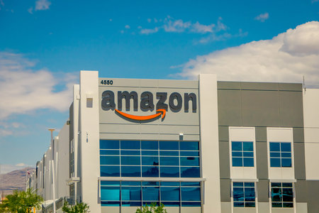 Las Vegas, NV, USA, June 15, 2018: Outdoor view of Amazon building Fulfillment Center. Amazon is the...