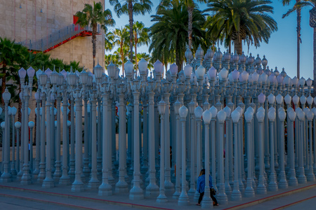 Los Angeles, California, USA, AUGUST, 20, 2018: Temporary outdoors exhibit at George Page Museum in mid Wilshire district in the city of Los Angelesのeditorial素材
