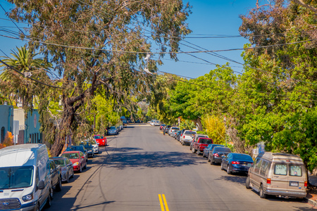 Los Angeles, California, USA, JUNE, 15, 2018: Street view in Santa monica. . The city is named after the Christian saint Monicaのeditorial素材
