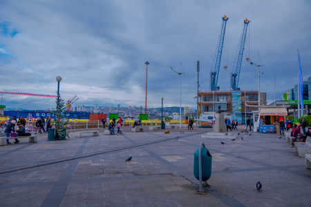 VALPARAISO, CHILE - SEPTEMBER, 15, 2018: Port of Valparaiso. Valparaiso is an important port city on the Pacific Coast of Chileのeditorial素材