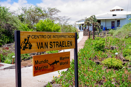 GALAPAGOS, ECUADOR, NOVEMBER 29, 2018: Van Straelen Research Station of Marine life located in Chareles Darwin station, founded in 1959, under the auspices of UNESCO and the World Conservation Unionのeditorial素材
