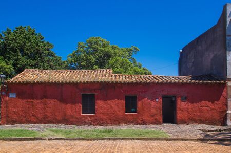 Colonia del Sacramento, Uruguay; March 2 2019: Street of sights in the city Colonia del Sacramento, world heritage siteのeditorial素材