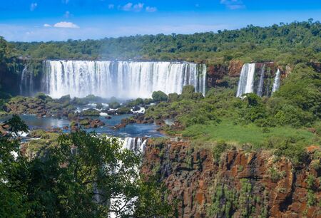 Foz do Iguazu, BRAZIL - FEBRUARY 24, 2018: Foz do Iguazu. Is a touristic town and waterfalls at Brazil.のeditorial素材