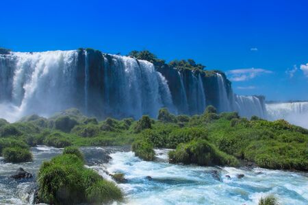 Foz do Iguazu, BRAZIL - FEBRUARY 24, 2018: Foz do Iguazu. Is a touristic town and waterfalls at Brazil.のeditorial素材