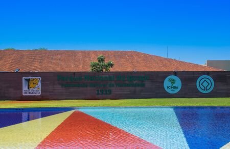 Foz do Iguazu, BRAZIL - FEBRUARY 24, 2018: Foz do Iguazu. Is a touristic town and waterfalls at Brazil.のeditorial素材