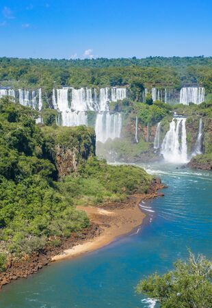 Foz do Iguazu, BRAZIL - FEBRUARY 24, 2018: Foz do Iguazu. Is a touristic town and waterfalls at Brazil.のeditorial素材