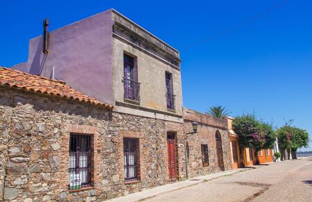 Colonia del Sacramento, Uruguay; March 2 2019: Street of sights in the city Colonia del Sacramento, world heritage siteのeditorial素材