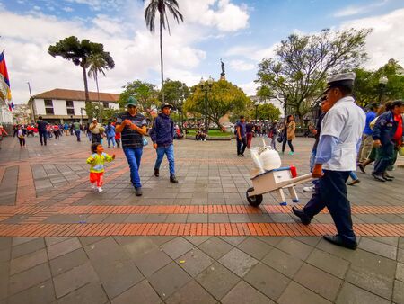 Quito, Ecuador, September 29, 2019: Plaza Grande or Plaza de la Independencia is the main square in the historic centre of Quito, Ecuadorのeditorial素材