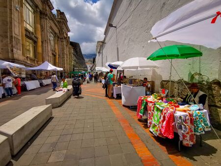 Quito, Ecuador, September 29, 2019: View of the historic centre of Quito, Ecuador. Proclaimed by the Unescoのeditorial素材