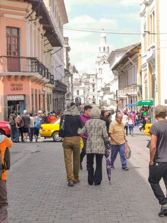 Quito, Ecuador, September 29, 2019: View of the historic centre of Quito, Ecuador. Proclaimed by the Unescoのeditorial素材