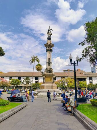 Quito, Ecuador, September 29, 2019: Plaza Grande or Plaza de la Independencia is the main square in the historic centre of Quito, Ecuador.のeditorial素材