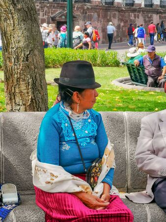 Quito, Ecuador, September 29, 2019: Plaza Grande or Plaza de la Independencia is the main square in the historic centre of Quito, Ecuador.のeditorial素材