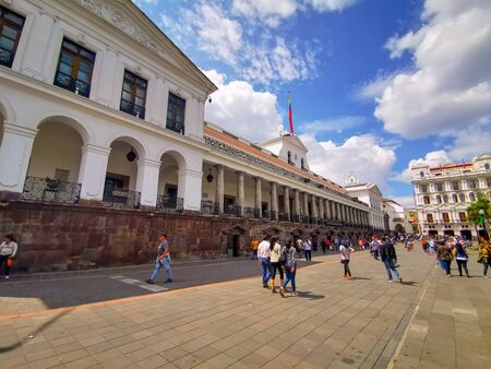 Quito, Ecuador, September 29, 2019: Plaza Grande or Plaza de la Independencia is the main square in the historic centre of Quito, Ecuador.のeditorial素材