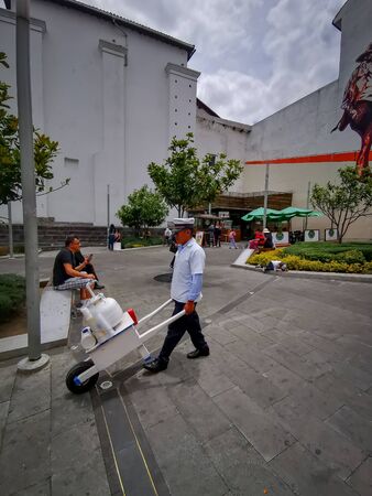 Quito, Ecuador, September 29, 2019: View of the historic centre of Quito, Ecuador. Proclaimed by the Unesco.のeditorial素材