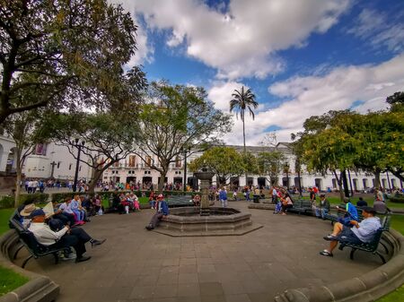Quito, Ecuador, September 29, 2019: Plaza Grande or Plaza de la Independencia is the main square in the historic centre of Quito, Ecuadorのeditorial素材