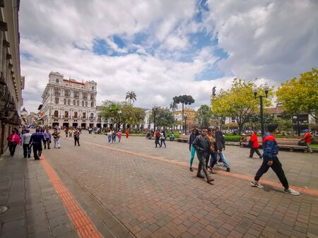 Quito, Ecuador, September 29, 2019: Plaza Grande or Plaza de la Independencia is the main square in the historic centre of Quito, Ecuadorのeditorial素材