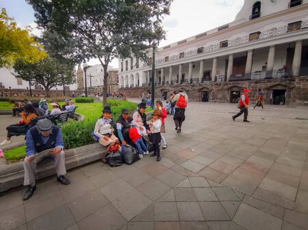 Quito, Ecuador, September 29, 2019: Plaza Grande or Plaza de la Independencia is the main square in the historic centre of Quito, Ecuadorのeditorial素材