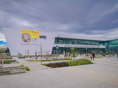 Quito, Pichincha Ecuador - October 25, 2019: Bicentennial Event Center, middle of Quito near an airfield, A convention centerのeditorial素材