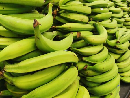 Plantain. Is the common name for herbaceous plants of the genus Musa. The fruit they produce is generally used for cooking, in contrast to the soft, sweetの写真素材