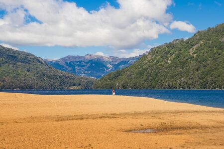 Falkner Lake located in the Nahuel Huapi National Park, province of Neuquen, Argentina.の写真素材