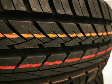 Tire thread patter. Car tire thread pattern background.の写真素材